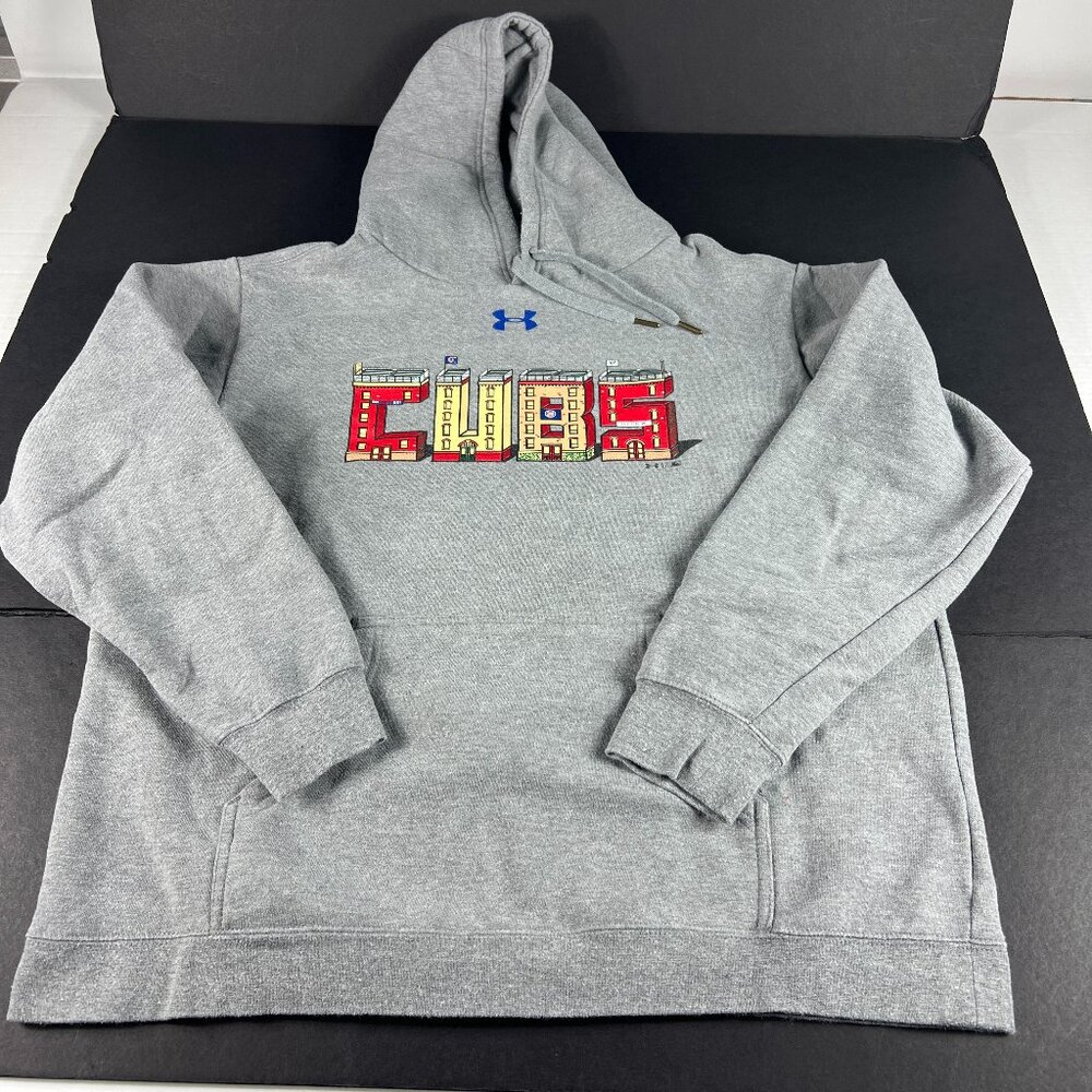 Under Armour Coldgear Chicago Cubs Sweatshirt Extra Large Grey City Logo Hoodie